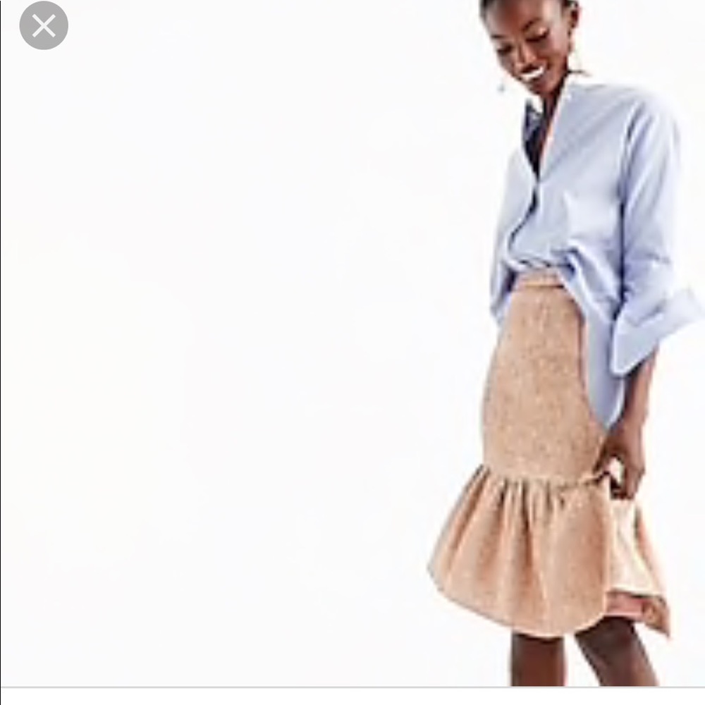 NWT J. Crew Collection Rose Gold Flutter Skirt 8 - Picture 1 of 8